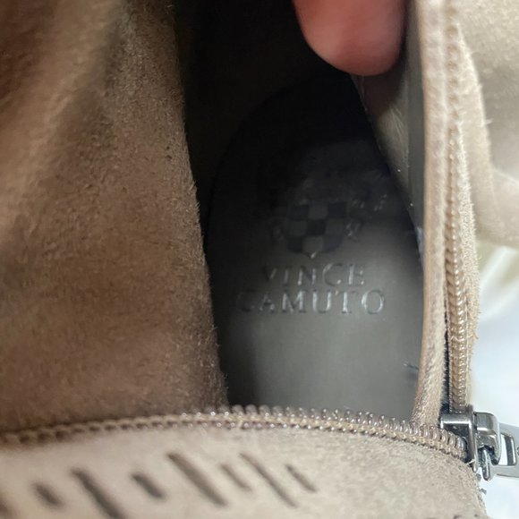 Vince Camuto Western Taupe Leather Over Knee Boot - Picture 10 of 10